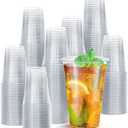 Prestee 400 Clear Plastic Cups - 16 oz Plastic Cups - Disposable Cup - PET Clear Water Cup - Beer Glass Party Mug - Holiday and Christmas Party Supplies