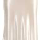 Womens Leopard Print Skirt Midi Long Length Silk Satin High Waist Elastic Skirts (L)