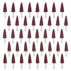 40Pcs Cone Shape Abrasive Sandpaper 1/4 Inch Shank Flap Wheels, 80/120/180/240/320 Grits Aluminum Oxide for Removing Rust, Deburring, Polishin