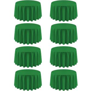 8 Pack Green Round Tablecloth 120 Inch Green Table Cloth Round Tables, Washable Polyester Tablecloth Reusable and Wrinkle Resistant Decorative for Wedding Party Dining Banquet