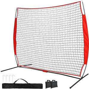 7x7/16x10/20x10ft Baseball Net Backstop Net,Fix Ball Stop Net by 4 Spike&2 Sandbag,Sports Net Barrier with Handbag,Lacrosse Net Backstop for Basketball,Hockey Train,Baseball Net Barrier for Playground