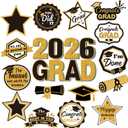 Fabbay 16 Pcs Graduation Magnets 2026 We are So Proud of You Graduation Car Magnets Congrats Grad Cap Stickers for Refrigerator Garage Cruise Door Magnetic Decorations