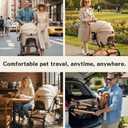 Pet Stroller with One-Click Folding & Storage Basket, for Small and Medium Dogs Up to 44lbs, Secure Zip Mesh Entry, Breathable & Washable for Cats,beige, Standard