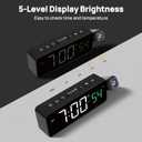 Netzu Projection Alarm Clock for Bedroom Ceiling, Small Compact Plug-in Digital Clocks with 180 Rotatable Projector, Temperature 4 Levels Birghtness, 3 Volumes and Snooze (Black)