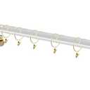 8FT Acrylic Curtain Rod Set for 96"windows, 1 1/2" Diameter Clear Acrylic Curtain Rod With Twenty Curtain Rings. Three Gold Yellow Wall Mounted Brackets. Modern & Clear Look.