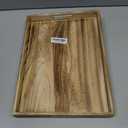 Krismax Wooden Serving Tray with Handles, Rustic Brown Rectangular Serving Platter 15.7x11.4 Inch for Coffee Table, Decorative Storage Tray