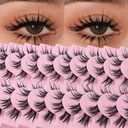 DSLONG Cluster Manga Lashes Wet Look Effect Spiky Anime Wet Lashes DIY Individual Eyelash Extensions Japanese Cosplay Eyelash Extensions Reusable (A3)