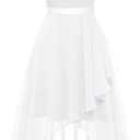 Wedtrend Women's Formal Dresses Ruffle Wedding Guest Dress Flutter Sleeve Homecoming Dresses for Teens (X-Large, White)