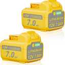 Upgraded 2Pack 7.0Ah DCB120 Battery Replacement for Dewalt 12V Lithium-ion Battery Compatible with 12 Volt Max DCB120 DCB121 DCB123 DCB127 DCB122 DCB124 Cordless Power Tools