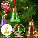 Baquler 30 Pcs Christmas Drink Booze Balls Shot Ornament Plastic Fillable Christmas Tree Ornaments Clear Xmas Water Bottle Bulbs for Holiday Party Decor Indoor Outdoor (Bell)