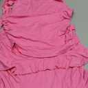 HESUUIO Women's Two Piece Skirt Set Summer High Waist Ruffle Y2K Mini Skirts Sleeveless Crop Tops Going Out Outfits (Medium, Pink)