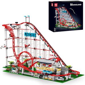Mould King Roller Coaster Building Set, Large Amusement Park Coaster Model Kit with Motors, Creative Gift for Adults, Engineering STEM Toy for Teens (3646 PCS)