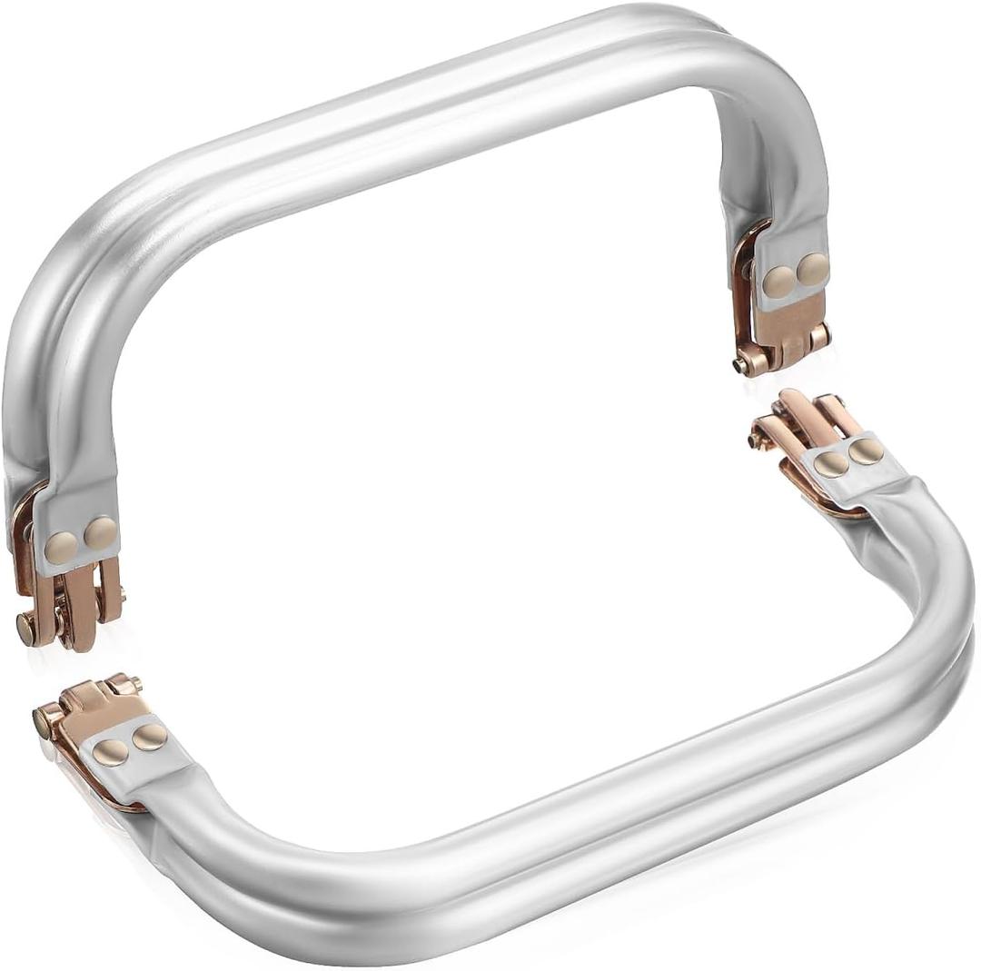 VILLCASE 5.90 Inch Metal Purse Frame with U-Shaped Carry Handle Durable Kiss Lock Clasp for DIY Handmade Clutch Coin Purse and Small Tote Bag Making Supplies