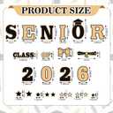 4 x Gersoniel Class of 2026 Senior Iron on Transfers for Jeans Graduation Heat Transfer Stickers 2026 Senior Gift Decorations Iron on Patches for Backpack Jacket T-Shirt DIY Crafts(Black, Gold)