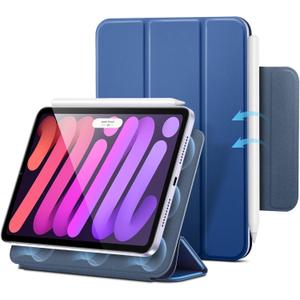 ESR for iPad mini 7 A17 Pro Case, iPad mini 7th/6th Generation Case (2024/2021), Slim Trifold Two-Way Stand, Powerful Magnetic Attachment, Durable Protection, Supports Pencil Pro&Pencil(USB-C), Blue