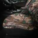 TOYOUN Camo Universal Front Car Seat Covers Waterproof Highback Bucket Seat Covers Green Forest Camouflage Print-Fit Most Cars, Trucks, SUVS, Vans 2 PCS Auto Seat Covers Car Seat Protector