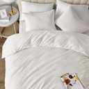 Degrees of Comfort Waffle Weave Duvet Cover Queen Size - 3 Pieces Soft Breathable Bedding Set for All Season (No Comforter Included), White, Full/Queen