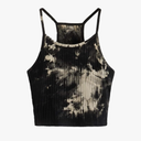 Women's Ribbed Knit Tie Dye Camisole Top Sleeveless Slim Fit Crop Tops Y2K Cami Streetwear Women Shirts M
