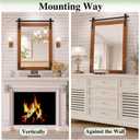 Farmhouse Bathroom Mirror, 24x36 Inch Brown Vanity Mirror for Wall, Wood Framed Rustic Mirror Rectangular Wall Decor Mirrors for Entryway Living Room Bedroom