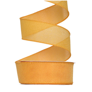 Ribest Burlap Yellow Wired Ribbon, 1 1/2 inch 10 Yard, Jute Ribbon for Decoration Bows Craft Gift Wrapping Wreath Pack of 2