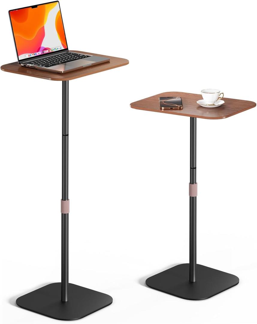 Standing Laptop Stand, Floor Stand, Projector Stand with Height Adjustable, Metal Base, Side Table End Table for Bed, Sofa, Office, Home