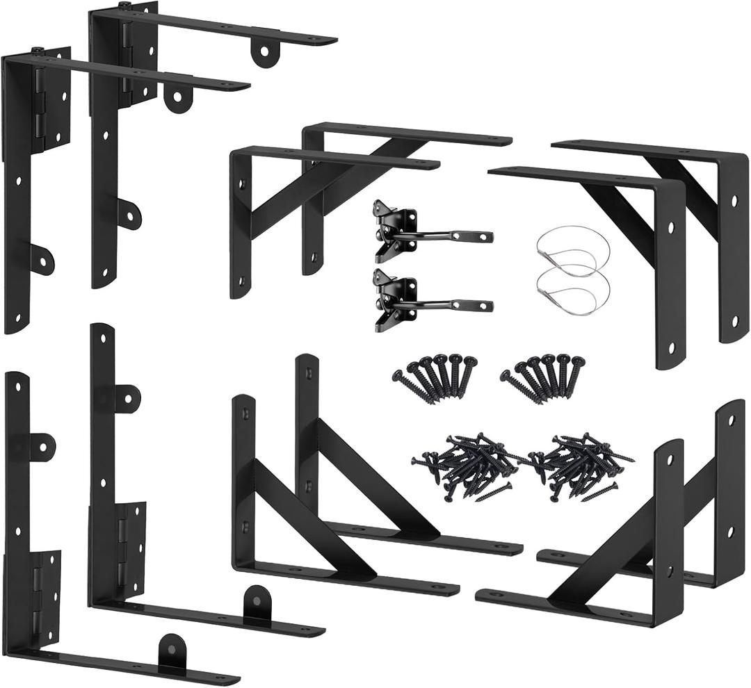 Gate Corner Brace Bracket Anti Sag Gate Frame Hardware Kit for Wooden Gate Fence with a Latch