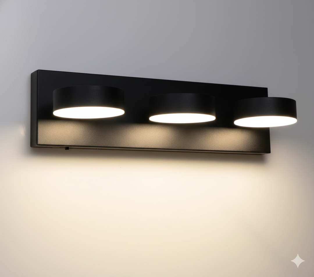 FILIMITIY Modern Bathroom Vanity Light Fixtures,4-Light Matte Black Bathroom Wall Lighting Fixtures Over Mirror, Dimmable 5CCT LED Vanity Lights with Acrylic Shades