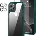 Amizee Compatible with iPhone 11 Pro Max Case [Military Grade Protection] with Screen Protector and Camera Lens Protector Crystal Clear Back Slim Phone Case for iPhone 11 Pro Max - Green