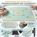 Mahjong Mat for Table 31.5" x 31.5" Noise Reduction & Non-Slip Rubber Mahjong Mats Thick Waterproof Square Table Cover for Board Games, Card Games (Green)
