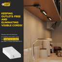 GETINLIGHT 16-inch Swivel LED Under Cabinet Lighting, 2 Color Levels, 2700K/4000K, Dimmable with Wall Dimmers, Plugged-in Only,Brushed Nickel Finish, IN-0109-4-SN