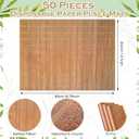 50 Pcs Disposable Bamboo Paper Placemats 12 x 16 Inch Farmhouse Table Mat Natural Brown Sushi Rolling Placemat Rectangle Mat for Table Dining Kitchen