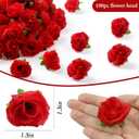 SITUMEIZI 100 Pcs 1.3 inches Mini Red Rose Head Fake Red Roses Artificial Flowers for Home DIY Flower Wall Mother's Day Party Birthday Decor