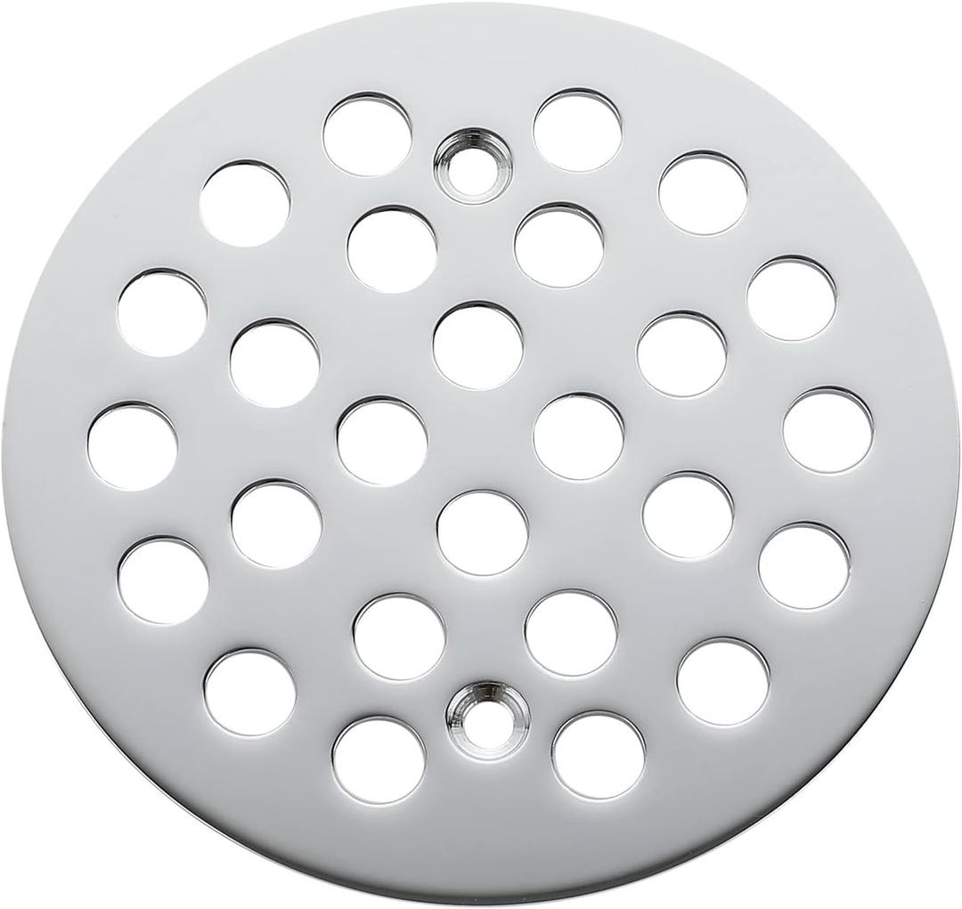 4-1/4 Inch Screw-in Round Shower Drain Cover Replacement Floor Drainer Grate with Screws (Chrome)