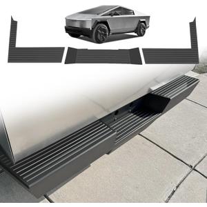 BestEvMod Rear Bumper Tailgate Protector Cover Compatible with Tesla Cybertruck 2023 2024 2025 Accessories Truck Bed Tailgate Step Truck Sill Molding Cap Protective Trim TPE