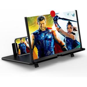 18" Screen Magnifier for Cell Phone, Mobile Phone 3D HD Magnifying Projector Screen Enlarger for Movies, Videos and Gaming, Foldable Phone Stand with Screen Amplifier,Compatible with All Phones