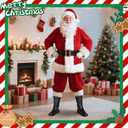 Christmas Santa Boots, Men's Wide Calf Santa Combat Boots with White Fur for Halloween Christmas Costume (9-9.5, Black)