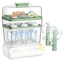 Momcozy 3 Layers Large Bottle Sterilizer and Dryer, Fast Sterilize and Dry, Universal Bottle Sterilizer for All Bottles & Breast Pump Accessories, Touch Screen & Auto-Off Bottle Sanitizer