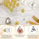 Uiifan 12 Pcs 0.5 oz Cube Shape Small Salt and Pepper Shakers with Tone Tops Clear Mini Glass Seasoning Jars Spice Salt Shakers with Funnel for Wedding Party Restaurant Home Kitchen (Gold)