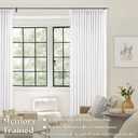 Pleated Linen White Curtains 96 Inches Long 2 Panels Set for Living Room Bedroom Neutral Farmhouse Cotton Linen Blend Back Tab Memory Shape Pinch Pleat Ceiling to Floor Window Curtain Snow White 8 Ft