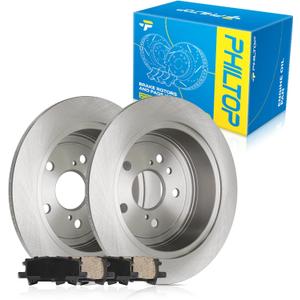 PHILTOP Rear Brake Pads and Rotors kit Fit for Toyota 2004-2007 Highlander, Lexus 2007-2009 RX350, Lexus 2004-2006 RX330, 11 Rear Brakes Rotors Automotive Replacement Brake kits