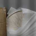 PEMAR 22" Round Mother of Pearl Extra Large Ottoman Tray with Raised Edge, Oversized Decorative Luxury Wooden Serving Tray for Food, Coffee Table, Breakfast in Bed (White Cream Sunlight)