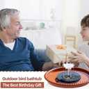 Deck Mounted Bird Bath,Solar Bird Bath Fountains for Hummingbirds,Adjustable Metal Weather Resistant Durable Deck Bird Bath Holder for Outdoor Railings, Garden, Patio Deck