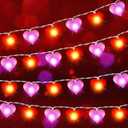Zhanmai 2 Pcs Valentine Heart String Light Decor 10 ft 20 LEDs Heart Fairy Lights Battery Operated Room Valentines Decor for Indoor Outdoor Home Bedroom Wedding Anniversary Party