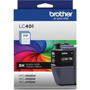 Brother Genuine LC401BK Standard Yield Black Ink Cartridge