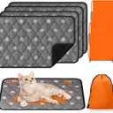 Riakrum 4 Pack 23 x 35 Inches Self Heating Cat Pad Mat Warming Pet Dog Bed Non Slip Washable Cat Kennel Crate Pad with Storage Bag for Indoor Outdoor Small Medium Dog Kitten
