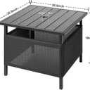LZRS Adirondack Square Outdoor Side Table with Umbrella Hole, Pool Composite Patio Table,HDPE End Tables for Backyard,Pool, Indoor Companion, Easy Maintenance & Weather Resistant(Light Grey)