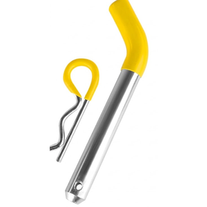 MaxxHaul 50565 2 Pack Trailer Hitch Pin & Clip with Rubber-Coated Vinyl Yellow Grip, 5/8" Diameter, Fits 2" Receiver