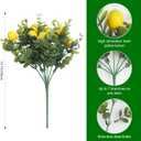 4-in-1 Faux Plant Set-Artificial Eucalyptus and Lemon Stems with Plastic Hollow Vase, Nano Mineral Odor Absorber Beads & Lemon Scented Pellets for Home Decor Air Fresh