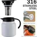 27 oz Single Stainless Steel Thermal Coffee Carafe, Double Wall Vacuum Insulated Creamer Container, Beverage Dispenser for Milk and Hot Chocolate, Tea Pot. (Black)