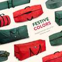 ZOBER Upright Christmas Tree Storage Bag With Drawstring Hem- Fits 7.5 Ft Trees - Oxford Waterproof Fabric Christmas Tree Bag For Storage Box For Xmas - Strong, Durable Straps & Handles - Red